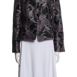 Giorgio Armani Collezione Black and Purple Floral Blazer
